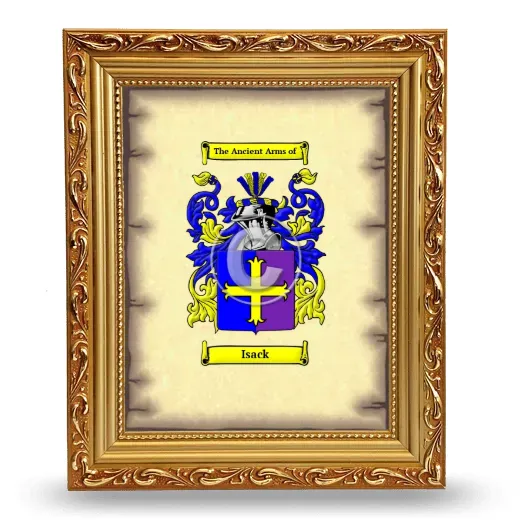 Isack Coat of Arms Framed - Gold