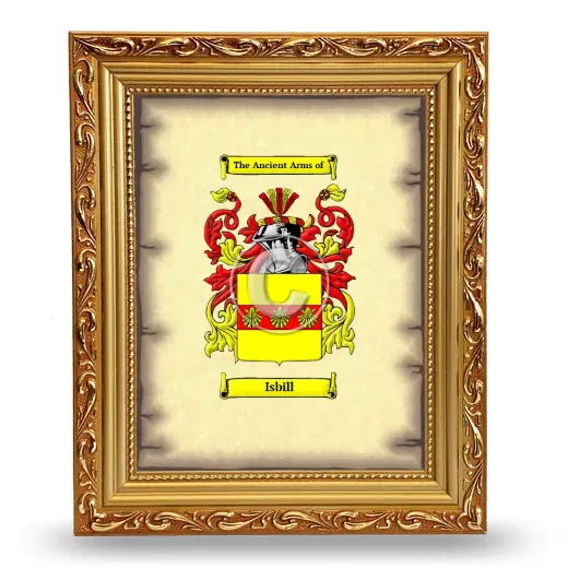 Isbill Coat of Arms Framed - Gold