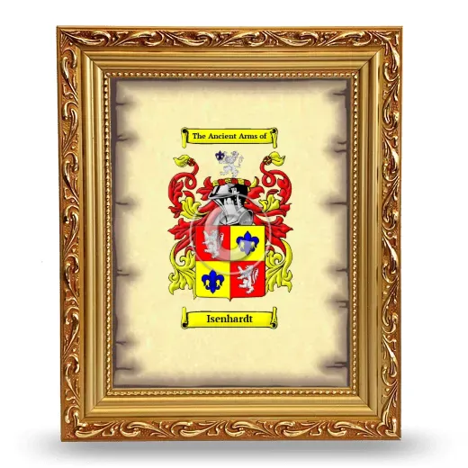 Isenhardt Coat of Arms Framed - Gold