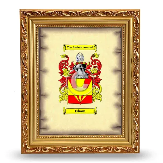 Isham Coat of Arms Framed - Gold