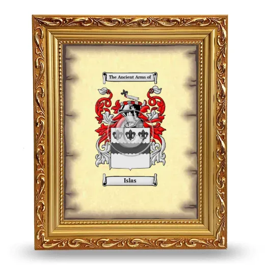 Islas Coat of Arms Framed - Gold
