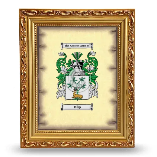 Islip Coat of Arms Framed - Gold