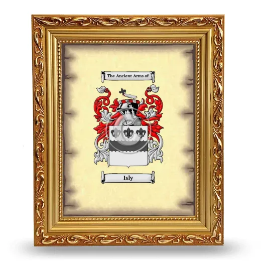 Isly Coat of Arms Framed - Gold