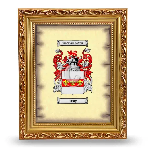 Isnay Coat of Arms Framed - Gold