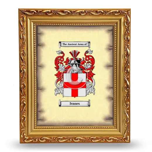 Ivanes Coat of Arms Framed - Gold