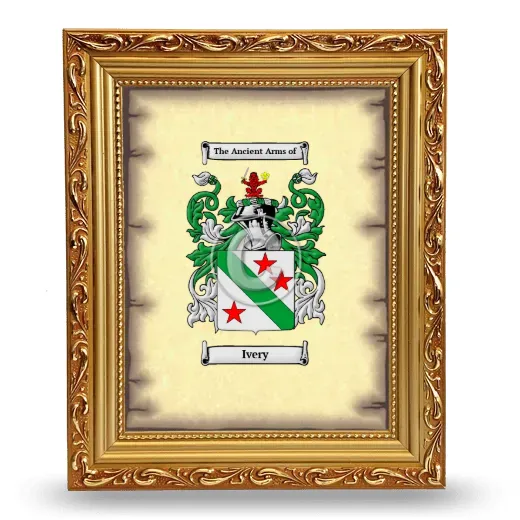 Ivery Coat of Arms Framed - Gold