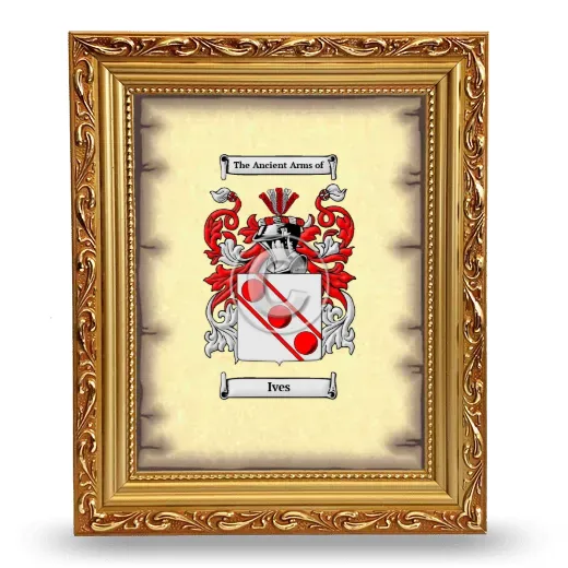 Ives Coat of Arms Framed - Gold