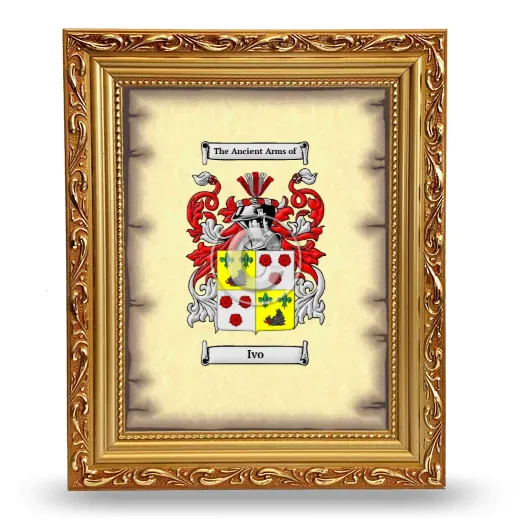 Ivo Coat of Arms Framed - Gold