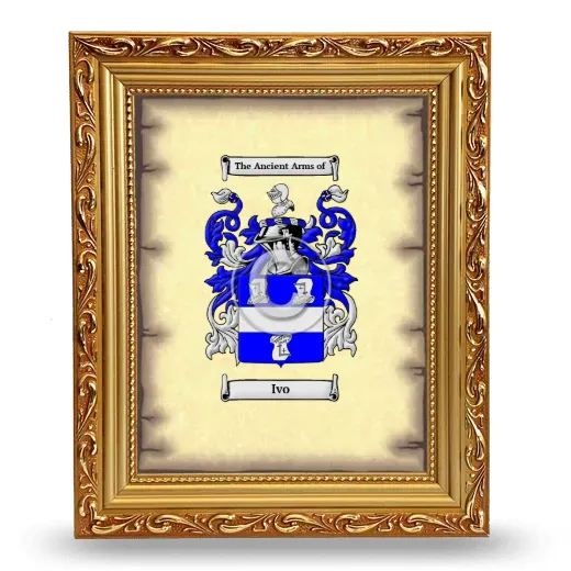 Ivo Coat of Arms Framed - Gold