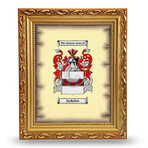 Jackelen Coat of Arms Framed - Gold