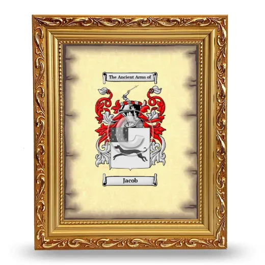 Jacob Coat of Arms Framed - Gold