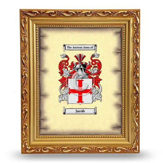 Jacob Coat of Arms Framed - Gold