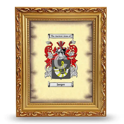 Jaeger Coat of Arms Framed - Gold