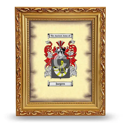Jaegers Coat of Arms Framed - Gold