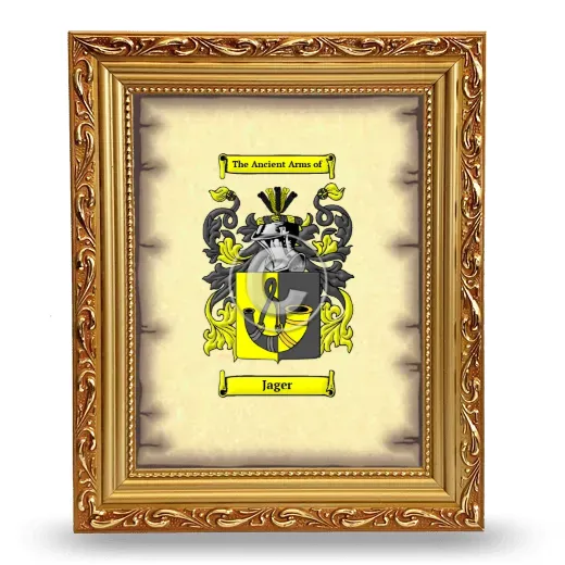 Jager Coat of Arms Framed - Gold