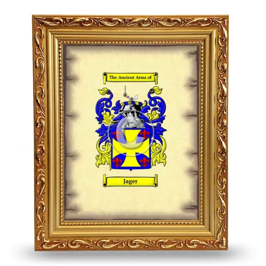 Jager Coat of Arms Framed - Gold