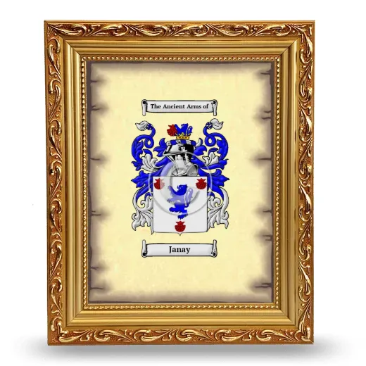 Janay Coat of Arms Framed - Gold