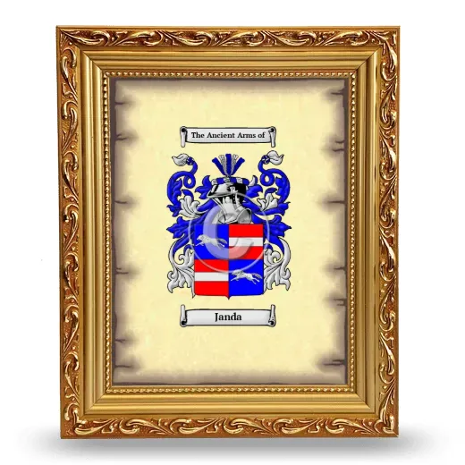 Janda Coat of Arms Framed - Gold