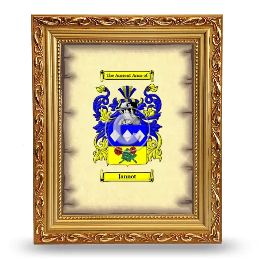 Jannot Coat of Arms Framed - Gold