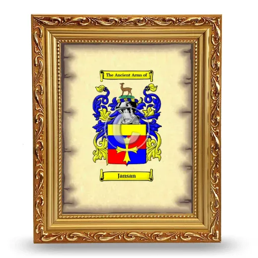 Jansan Coat of Arms Framed - Gold
