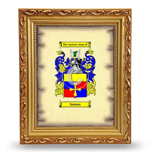 Jansan Coat of Arms Framed - Gold