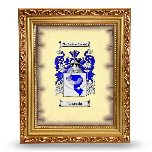 Jansemin Coat of Arms Framed - Gold