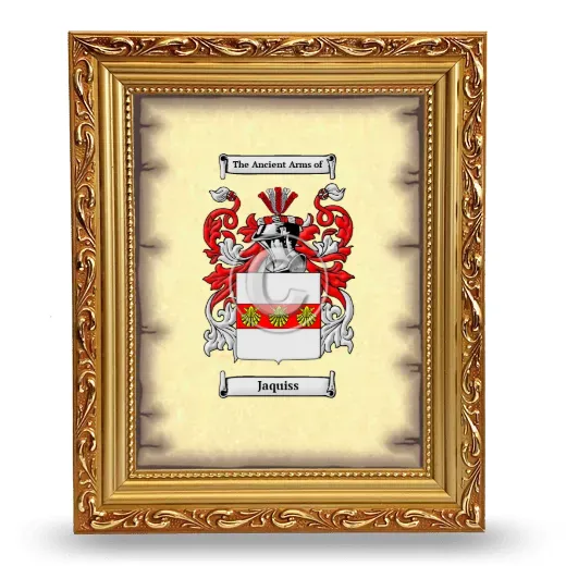 Jaquiss Coat of Arms Framed - Gold