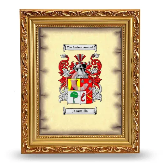 Jaramilla Coat of Arms Framed - Gold