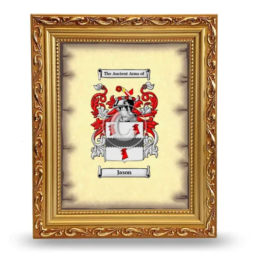 Jason Coat of Arms Framed - Gold