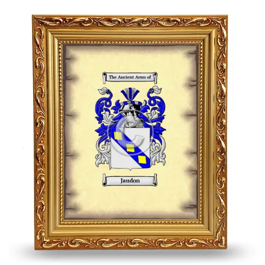 Jaudon Coat of Arms Framed - Gold