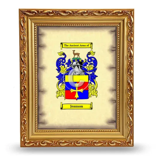 Jeanson Coat of Arms Framed - Gold
