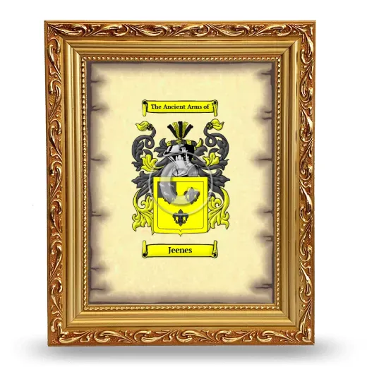 Jeenes Coat of Arms Framed - Gold