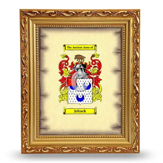 Jefcack Coat of Arms Framed - Gold
