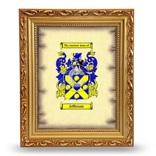 Jefferson Coat of Arms Framed - Gold