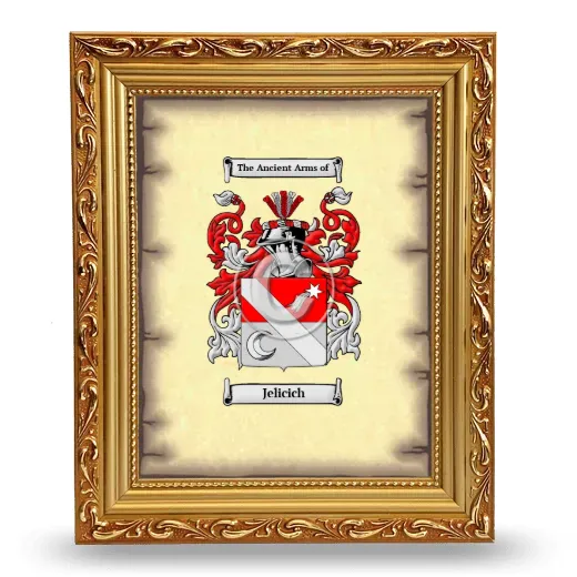 Jelicich Coat of Arms Framed - Gold