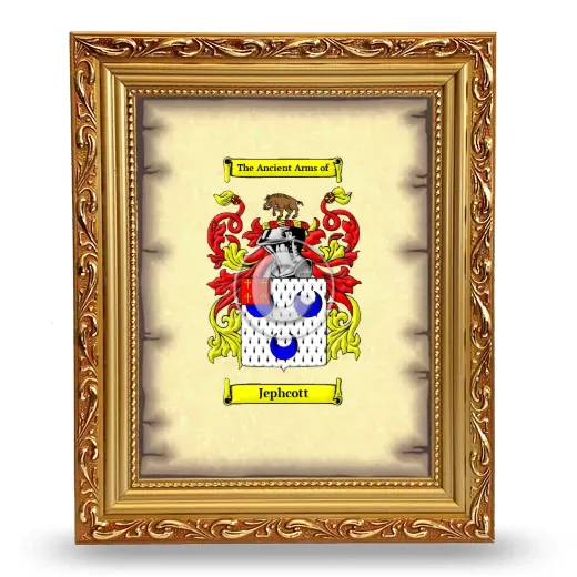 Jephcott Coat of Arms Framed - Gold