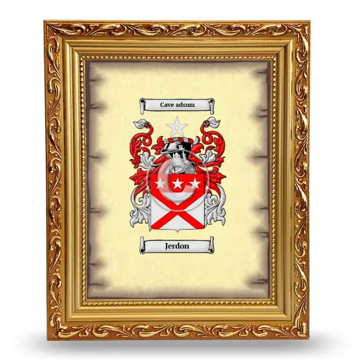 Jerdon Coat of Arms Framed - Gold