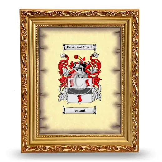 Jessant Coat of Arms Framed - Gold