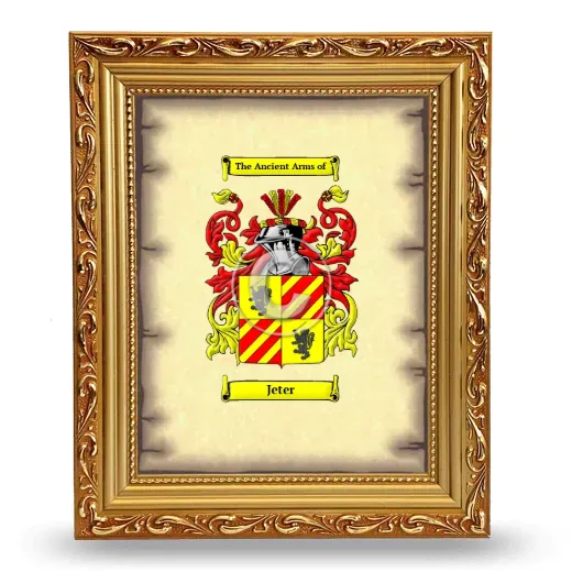Jeter Coat of Arms Framed - Gold