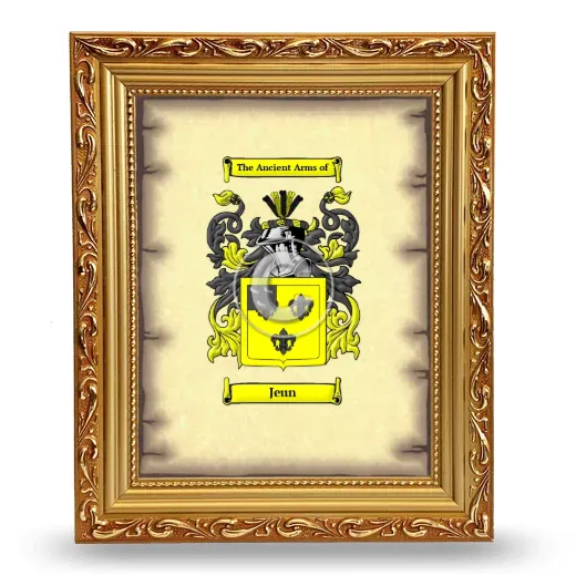 Jeun Coat of Arms Framed - Gold