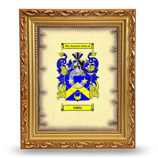 Jobin Coat of Arms Framed - Gold