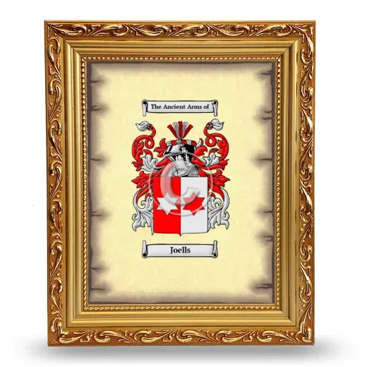 Joells Coat of Arms Framed - Gold