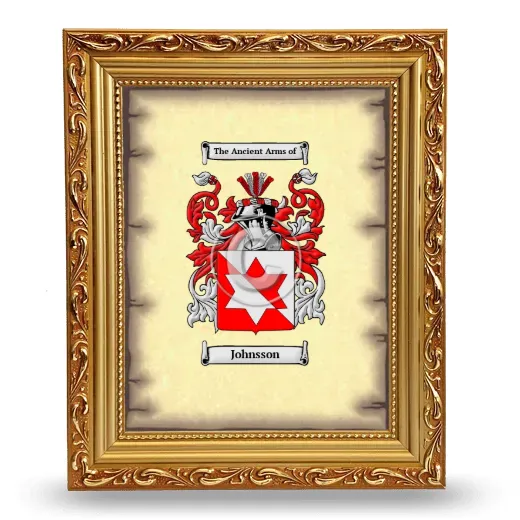 Johnsson Coat of Arms Framed - Gold