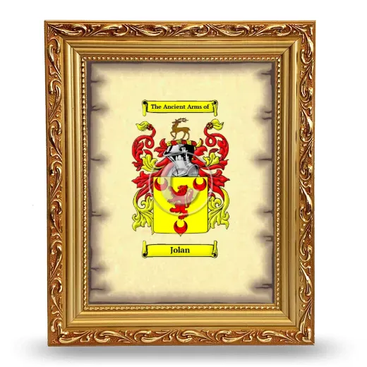 Jolan Coat of Arms Framed - Gold