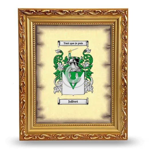 Jolivet Coat of Arms Framed - Gold