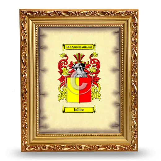 Jollins Coat of Arms Framed - Gold