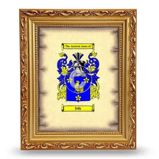 Joly Coat of Arms Framed - Gold