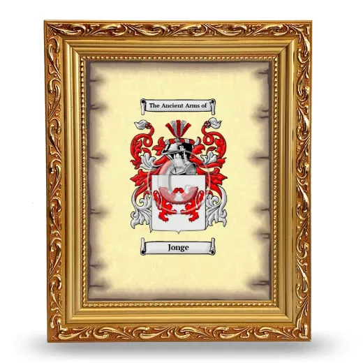 Jonge Coat of Arms Framed - Gold