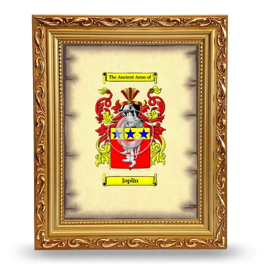 Joplin Coat of Arms Framed - Gold
