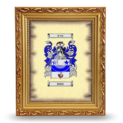 Josey Coat of Arms Framed - Gold